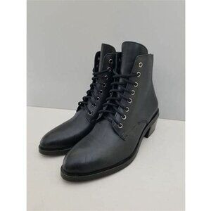 Jeffrey Campbell For Free People Zephyr Lace-Up Boot Black Leather Size 7 38